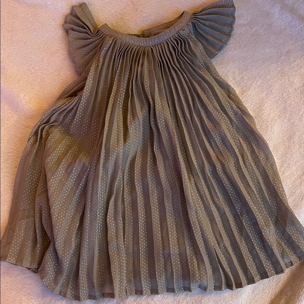 GAP Baby Gray Glitter Pleated Dress